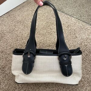 Elegant Black and Cream Women's Handbag